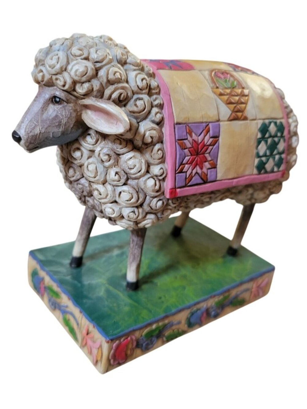 Jim Shore 2003 Heartwood Creek Sheep PEACE in the VALLEY Patchwork Quilt 117141